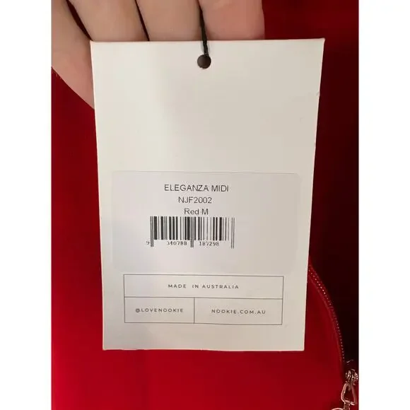 Nookie Eleganza Midi Dress Statement Evening Cocktail Puff Sleeve Party Formal M - Picture 11 of 12